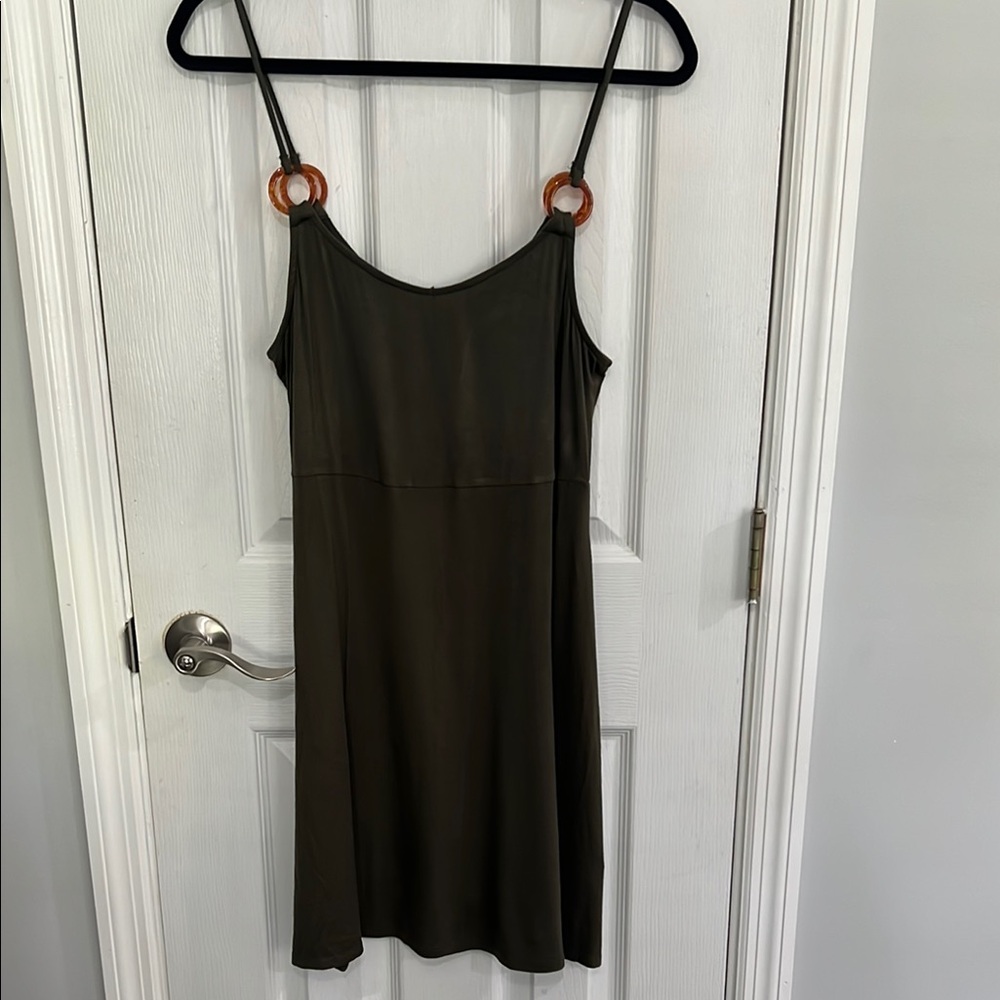 VENUS Green Spaghetti Strap Slip Dress Mini